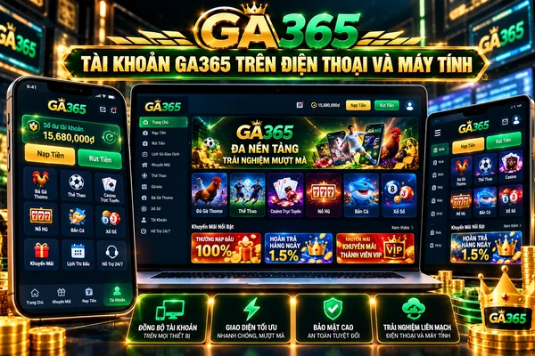 đăng nhập Tài khoản GA365 trên điện thoại và máy tính với giao diện đa thiết bị